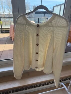 torrid Cream Button-Front Knit Cardigan